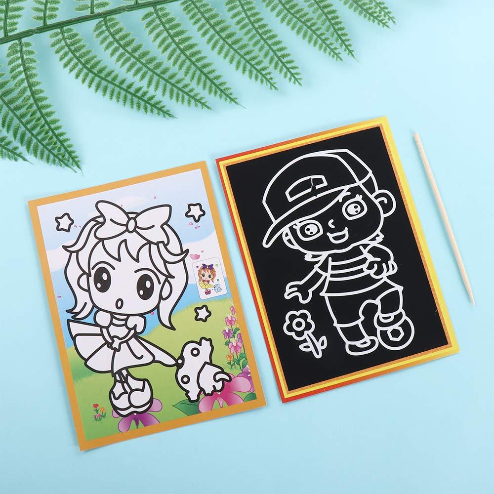 Child Painting Educational Toy Magic Scratch Drawing Board Colored Scratch Paper Magic Doodle Board