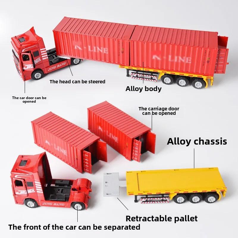 דו-שכבתי תעבורה סגסוגת משאית סימולציה מיכל דגם צעצועים לבנים מתנות יום הולדת