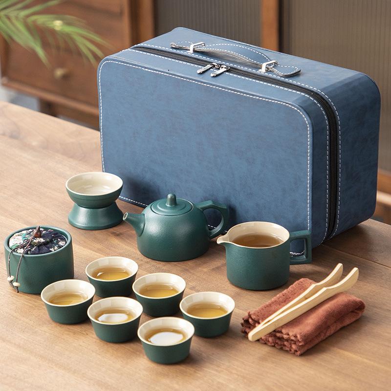 Ceramic Portable Travel Tea Set Household Gifts Business Company High-end Gifts