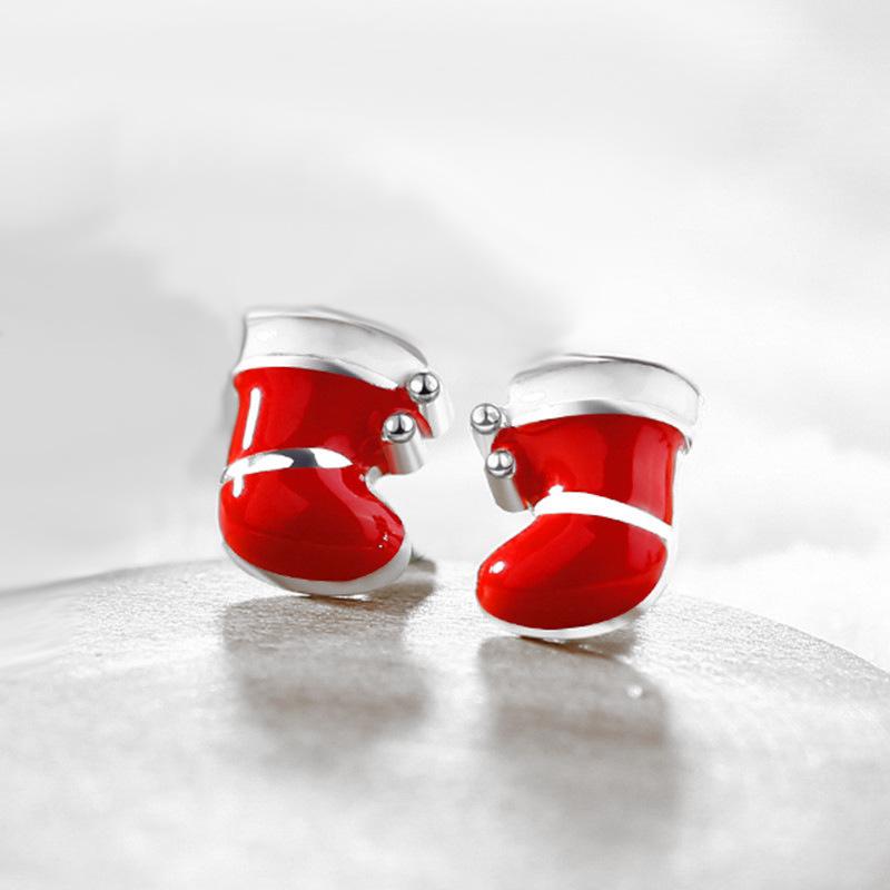 Red Christmas Stocking Stud Earrings - Influencer Style Holiday Gift