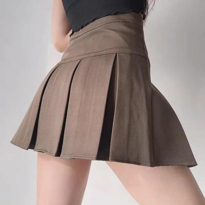 Yüksek Bel Pileli Etek - İlkbahar/Yaz Koleksiyonu, Açılmaya Karşı, Slim Fit, Kısa JK Tarzı