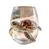 Unique Coastal Style Drinking Glass 12oz Octopus Water Cup Embossed Design Hand Painted Marine Cup for Ocean Lovers Home Bar Decor Decorative Theme