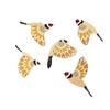 5Pcs Wooden Flying Birds Wall Decor Vintage Wall Figurines Sculpture  Living Room