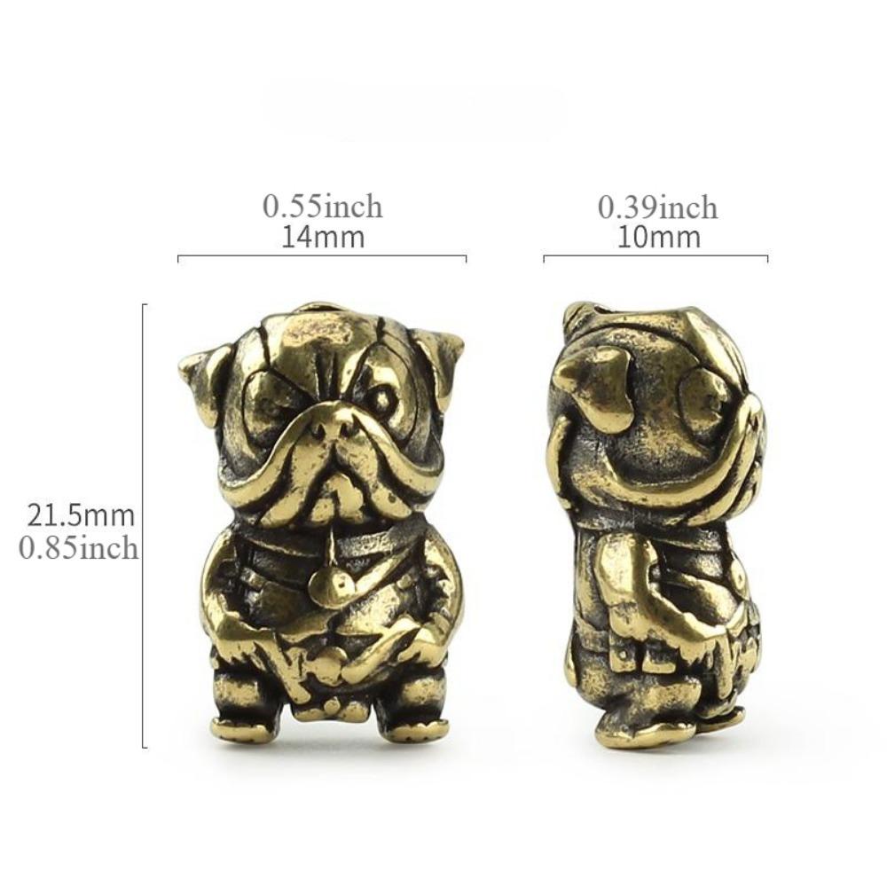 DIY Small Dog Knife Beads Pendant Vintage Brass Copper Paracord Bead