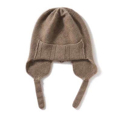 Cashmere Autumn and Winter New Style Women's High End Solid Color Knitted Outdoor Ear Protection Warm Fashion Heavy Plain Hat