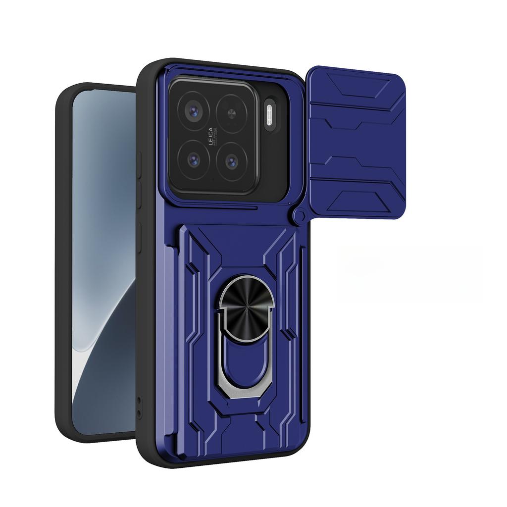 For Xiaomi 15 Case Camera Rotation Slide Card Slot Rotation Car Magnetic Ring Phone Case Protective Cover