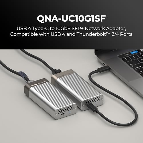 QNAP QNA-UC10G1SF Windows/Mac PC/QNAP Thunderbolt™ 4/USB4 NAS 10GbE Network SFP+ Adapter