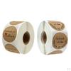 500pcs Round Kraft Paper Stickers Labels - Black Heart
