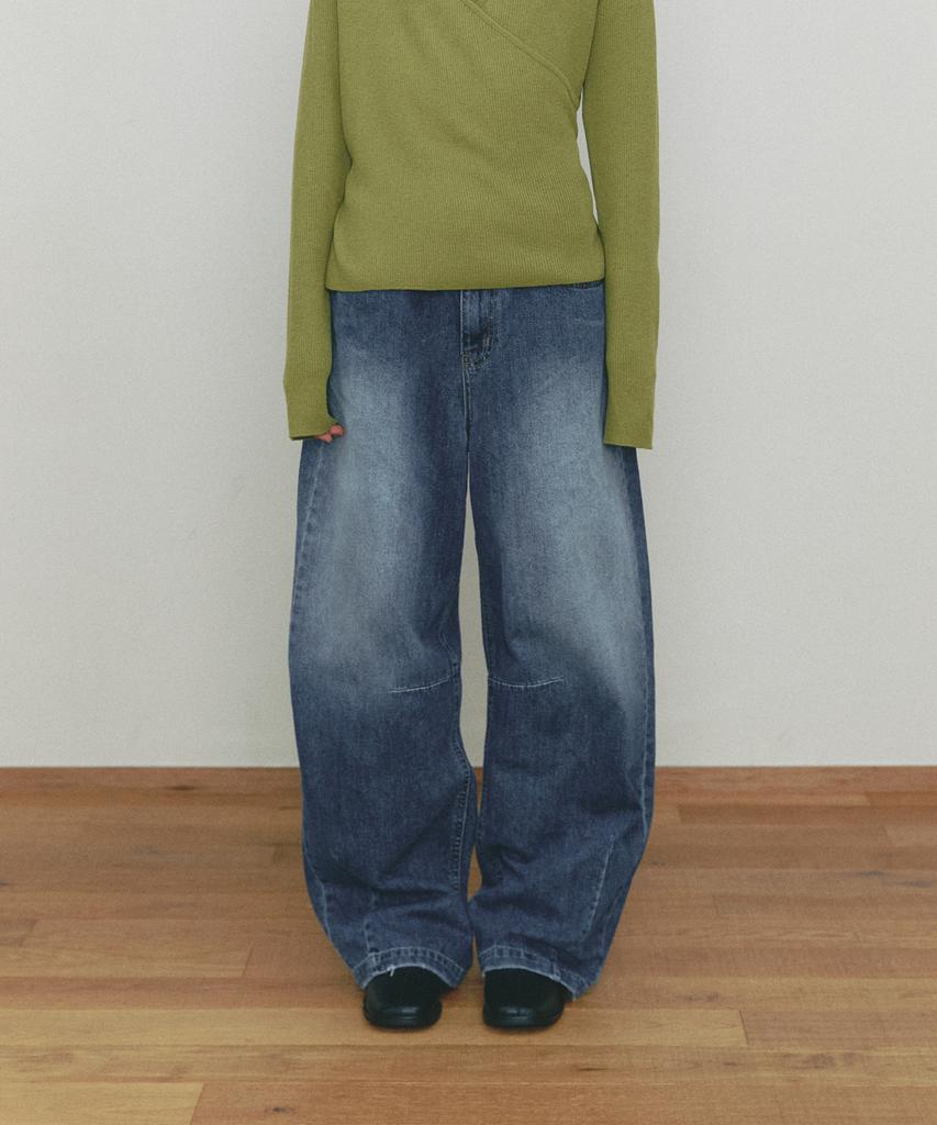 SSEMI Balloon Curved Denim Pants(Bl)