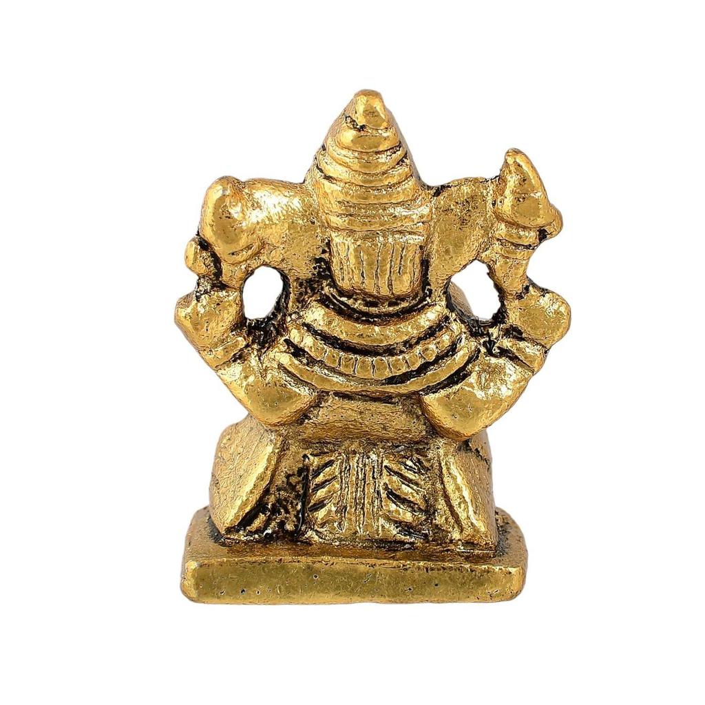 Metal Ganesh Idol for Diwali Decoration Item - Ganesha for Car Dashboard Small Ganpati Statue Figurine Murti for Home