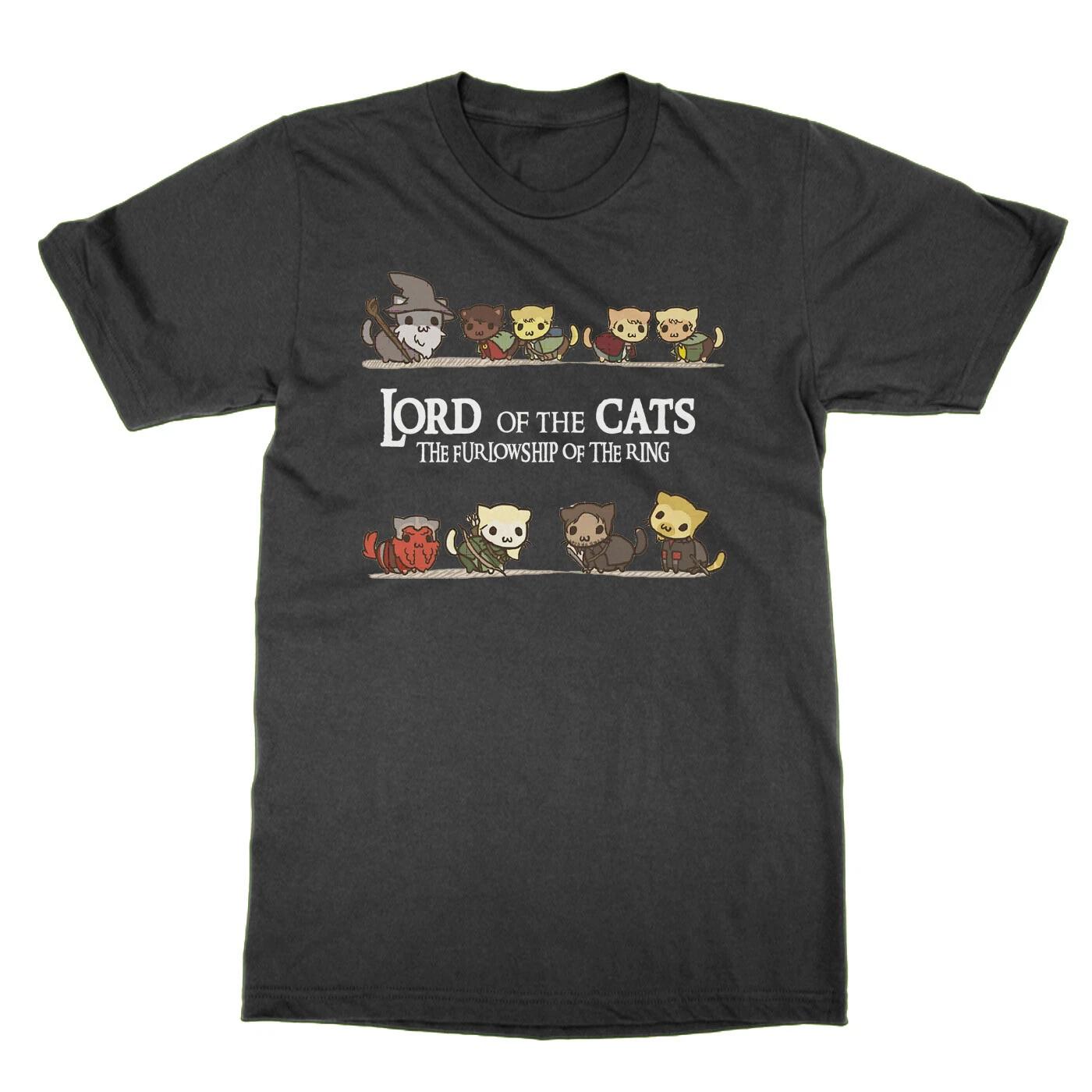 

Lord of the Cats t-shirt funny lord Middle Earth tee present gift rings S