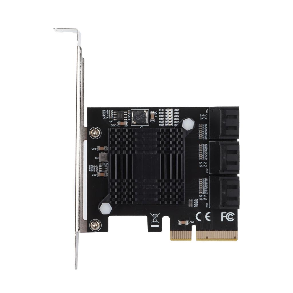 Sata Expansion Card Lightweight Portable ASM Chip 5 Connection Terminals PCB Expansion Card