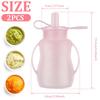 Practical-2Pcs Silicone Children Food Supplement Pouches - Leak-Proof, Squeeze & Suckable Milk/Juice Storage Bags