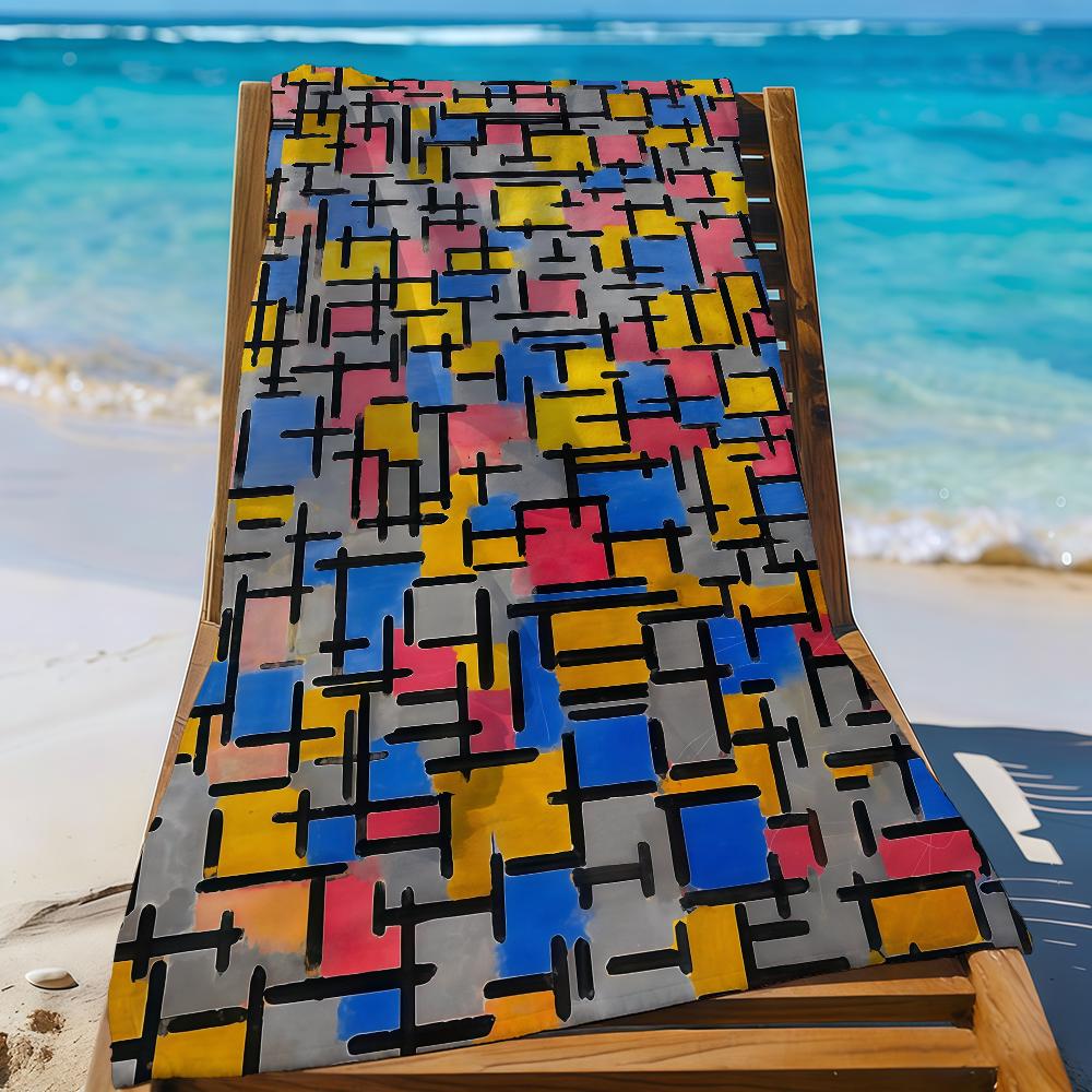 Kunst P-Piet Mondrian Handtuch Sport Schnelltrocknend Reise Campingausrüstung Sanddicht Weich Leicht Großes Strandhandtuch