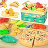 La Gacela Pretend Play Set with Storage Kitchen Pretend Luxury Birthday Kitchen Toy 55-Piece Vegetables, Fruits, Tableware, Seafood, Basket, Toy,