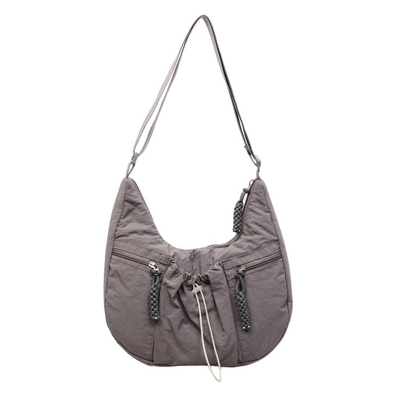 

2025 Women s Autumn/Winter Pleated Crossbody Shoulder Bag - Large Capacity, Fashionable, Casual Dumpling Style 10*31*19 серый