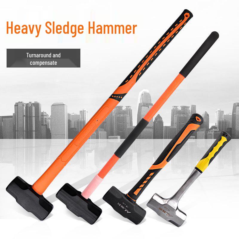 Octagonal Demolition Sledgehammer: Heavy-Duty Wall-Breaking Mason's Tool.