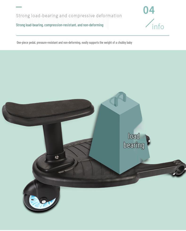 Two-in-One Stroller Pedal for Twins: Sit or Stand for Easy Travel with Kids