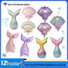 Mermaid Party Gradient Balloons Set: Tail & Large Shell Foil Balloons