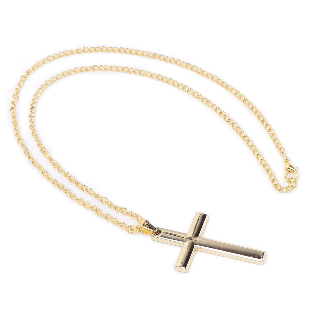 Unisex Temperament Cross Pendant Necklace Jewelry Rood Sweater Alloy Chain Easy MatchingGold