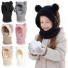 Unisex Winter Accessory Knitted Hat with Neck Warmer for Kids Adults, Thermal Plush Lined Fleece Cozy Cap Men Women, Soft Elastic Headwear Cold