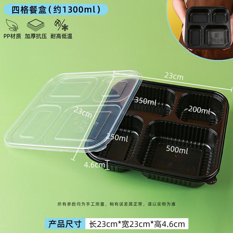 ZISIZ Disposable Plastic Lunch Box with Lid