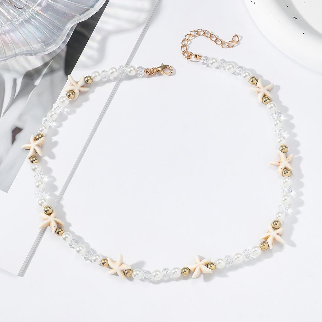 Stylish Beach Necklace Handmade Jewelry Starfish Necklace Women Accessories Short Necklace Suitable for Party Daily