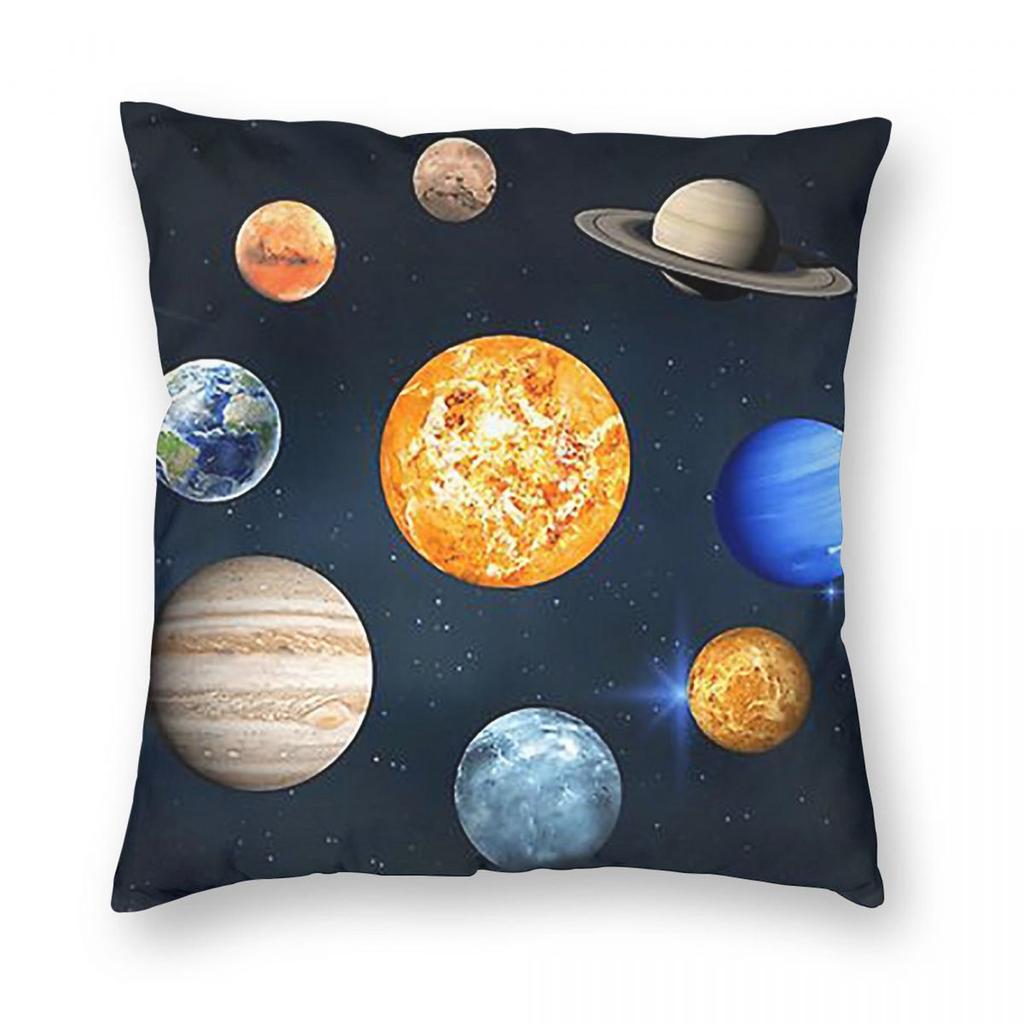 Solar System Space Planets Universe Square Pillowcase Pillow Cover Cushion Throw Pillow for Home Sofa Living Room