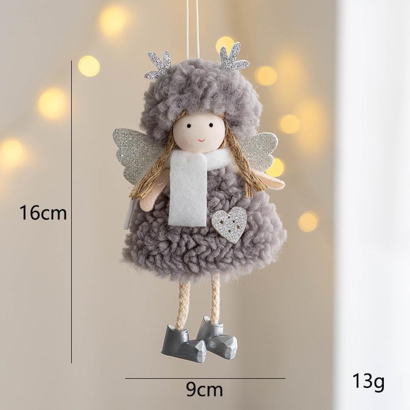 Christmas Plush Angel Girl Pendant Christmas Angel Decoration Desktop Ornament White Pink Angel Pendant New Year 2025