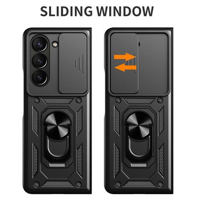 For Samsung Galaxy Z Fold6 5G Case PC+TPU Phone Protective Cover with Lens Protector Kickstand Phone Shell