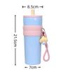 711ml Stainless Steel Tumbler with Straw & Handle, Insulated Thermal Mug for Car Office Travel hot water bottles thermos coffee