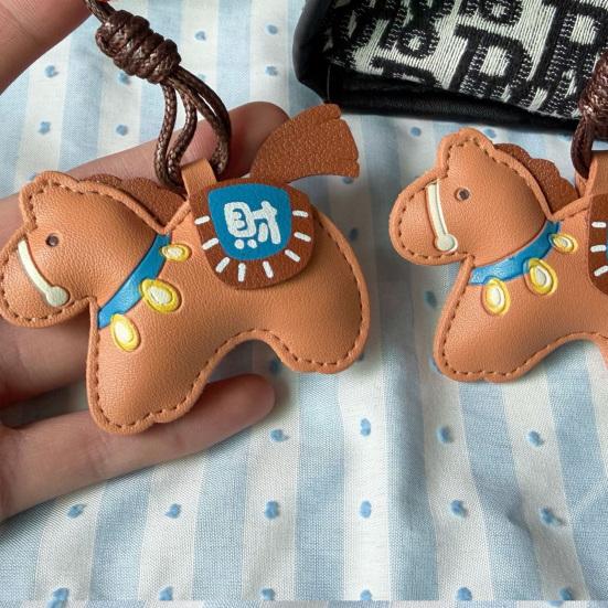 Bag Pendant Imitation Leather Little Horse Charm Fullness Symbol Pendant Multi-Use Bag Car Hanger Keychain