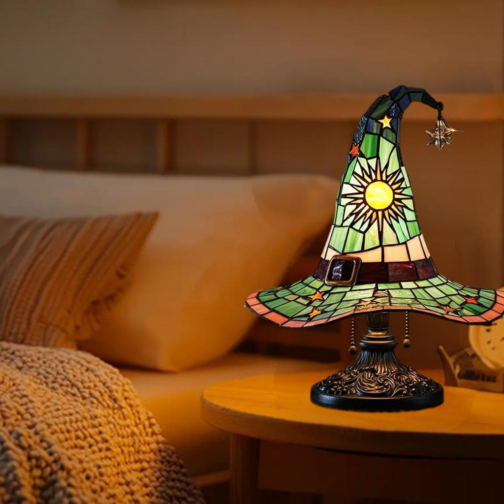 Creative Witch Hat USB Powered Table Lamp Handcrafted Halloween Decors Creative Wizard Hat Nightlight For Gift Giving