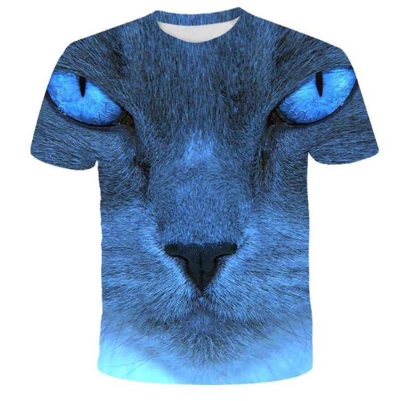 Streetwear 3D Animal Tricou Bărbat 3D Pisică Imprimare Tricouri Amuzant Hip Hop Bărbați Casual mânecă scurtă Tricouri Vară Top