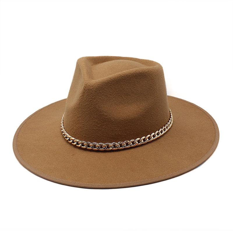 Seasonal Hemming Eaves Peach Heart Top Chain Flat Edge Top Hat Men And Women Woolen Jazz Hat