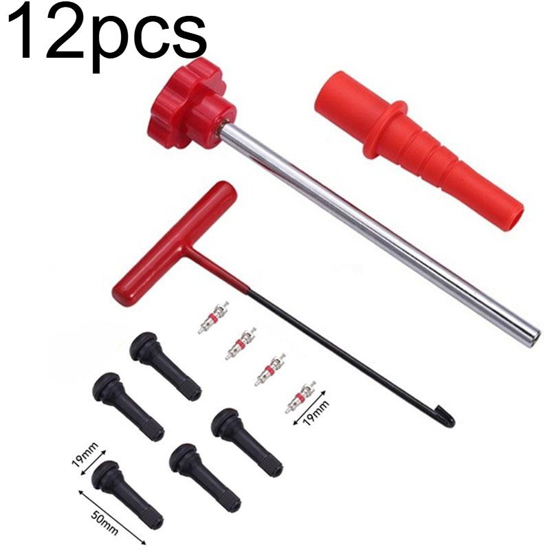 1Set Valve Stem Tool Kit Metal Tire Installer Tool Car Puller Wheel Tire Remover T-Hook Replacement Motorcycle Accessories