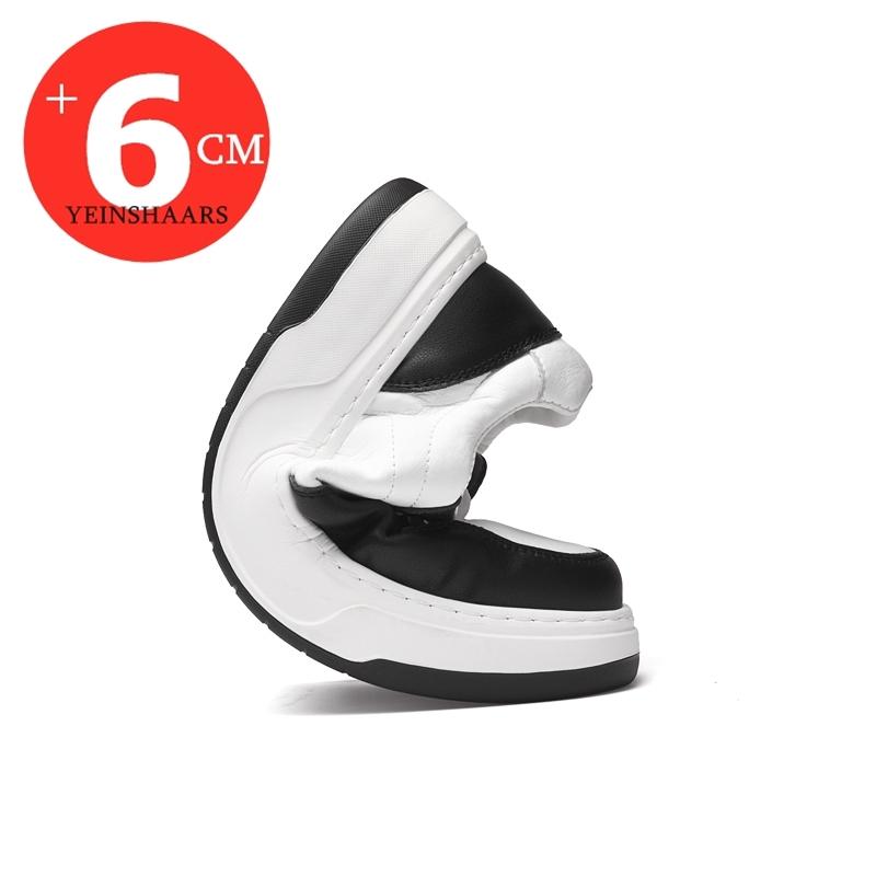 Cow Leather Elevator Shoes Height Increase Shoes for Men Insole 6cm Lift Casual Shoes Man Sneakers Hidden Heels Heighten Shoes