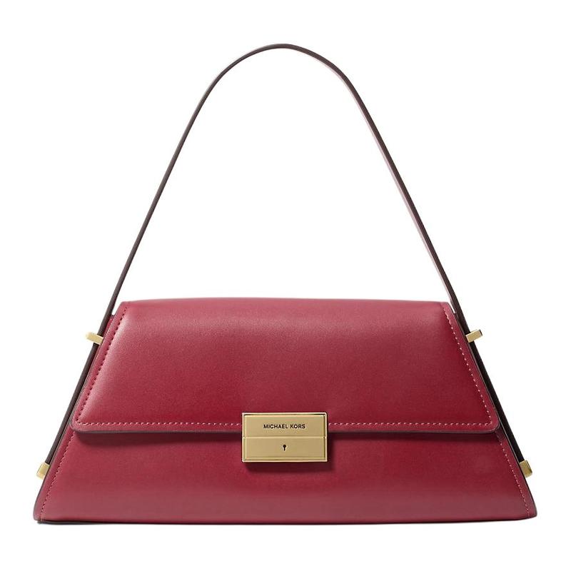 MICHAEL KORS Ludlow gold hardware snap fastening leather tote shoulder bag medium women dark red золотой