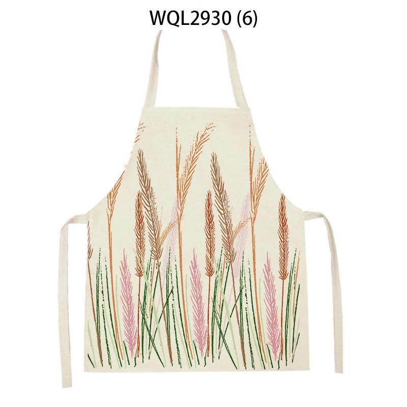 Cleaning Supplies Flower Plants Pattern Kitchen Aprons Sleeveless Linen Aprons Home Cooking Baking Accessories Antifouling Apron