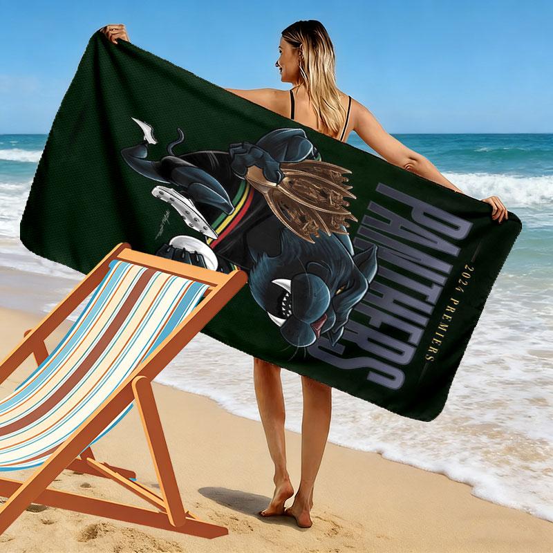 Penrith Panthers Glory Print Beach Towel, Large Soft Quick Dry Towel for Beach Camping Swimming