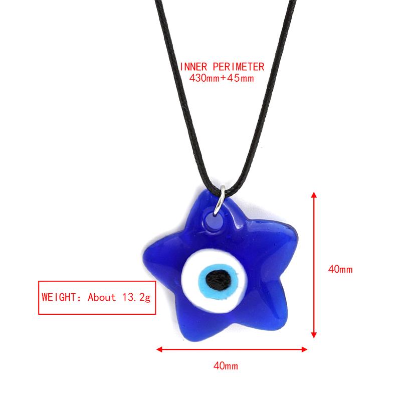 Halskette mit Anhänger „Devil's Evil Eye“ für Damen und Herren, Stern, Herz, rund, blaues Glas, baumelnde Schlüsselbeinkette, Vintage-Schmuckzubehör