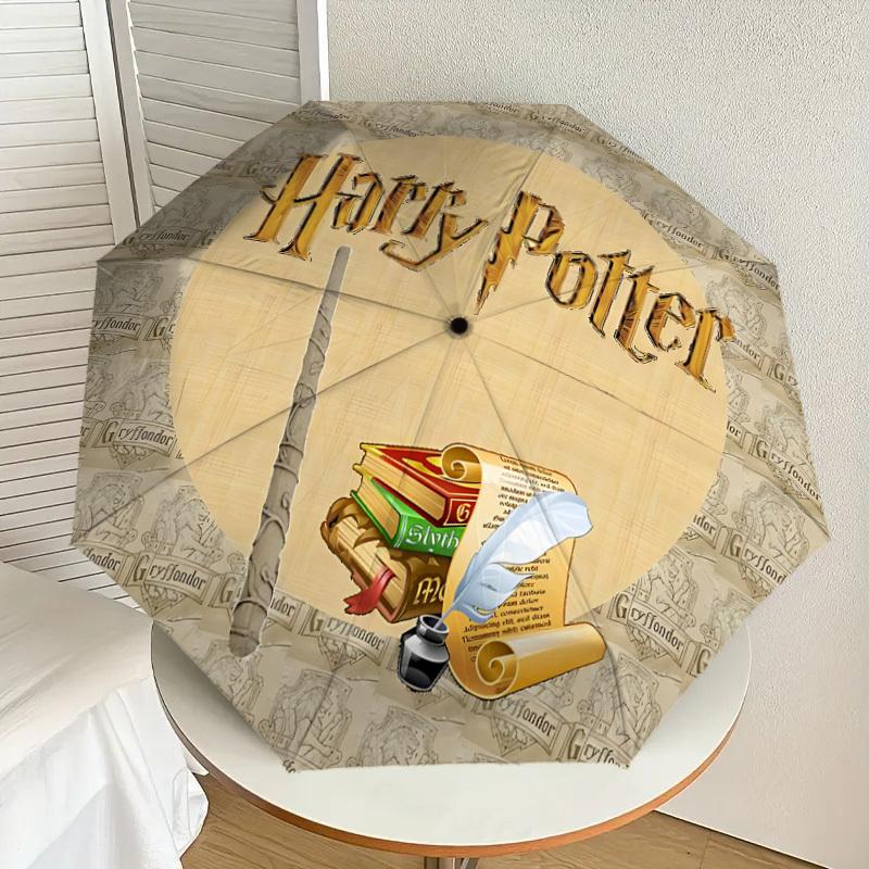 1 ks Mulan Harry Potter Deštník - 8 žeber vyztužený, automatické otevírání, lehký a odolný, roztomilý módní doplněk pro venkovní použití, D2693