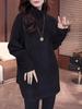 Plus Size Women's High Neck Thermal Fleece Long Sleeve Slimming Top for Autumn/Winter