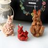 3D Flower Rabbit Candle Silicone Mold DIY Soap Resin Plaster Animal Making Tool Easter Bunnies Shape Cake Decorating Mould