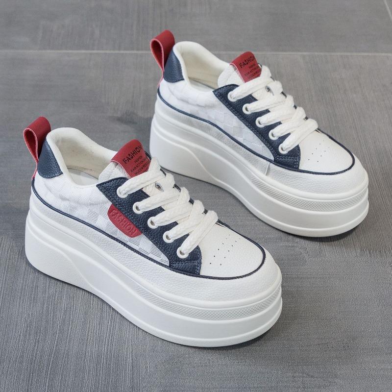 Spring new inner height increase white shoes women's CM thick-soled spring and autumn breathable mesh casual sports shoes