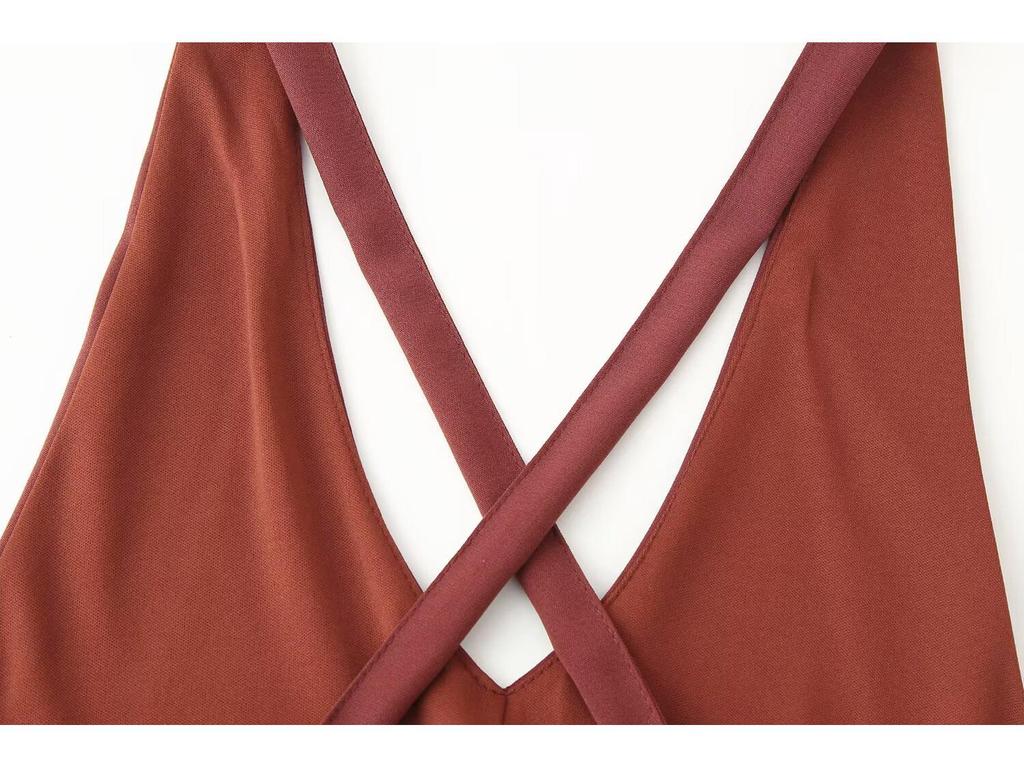 2025 Spring European & American Style Sleeveless Midi Dress for Women