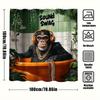1Pc Sound Swag Gorilla In Bathtub Shower Curtain - Polyester Bathroom Decor With 12 Hooks, Machine Washable, Vibrant Jungle Desi
