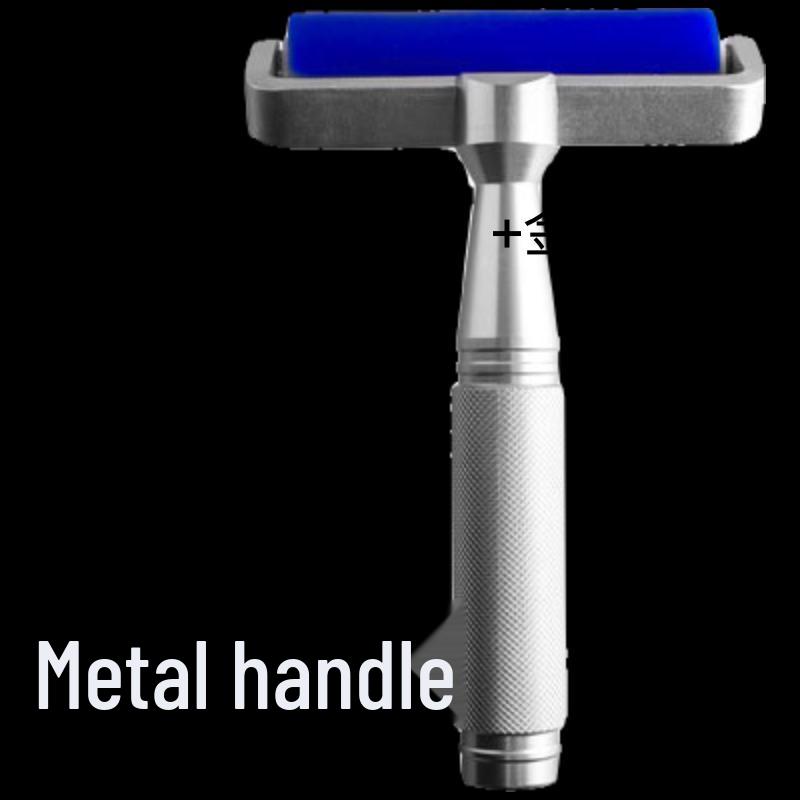 Blue Silicone Dust Removal Roller with Metal Handle