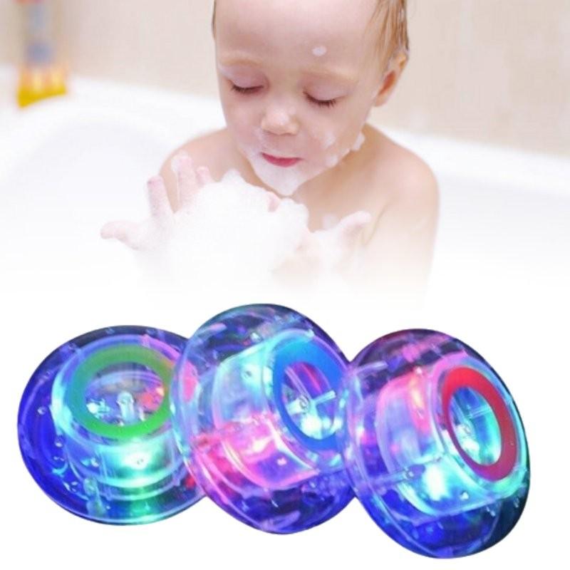 Children Seven Bathtub Colours Lamp Flying Saucer Bath Toy Plastic Material