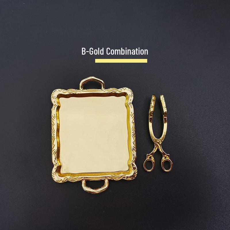 Miniature Dollhouse BJD Simulation Bread Clips & Tray Set N123 Tray + Clips